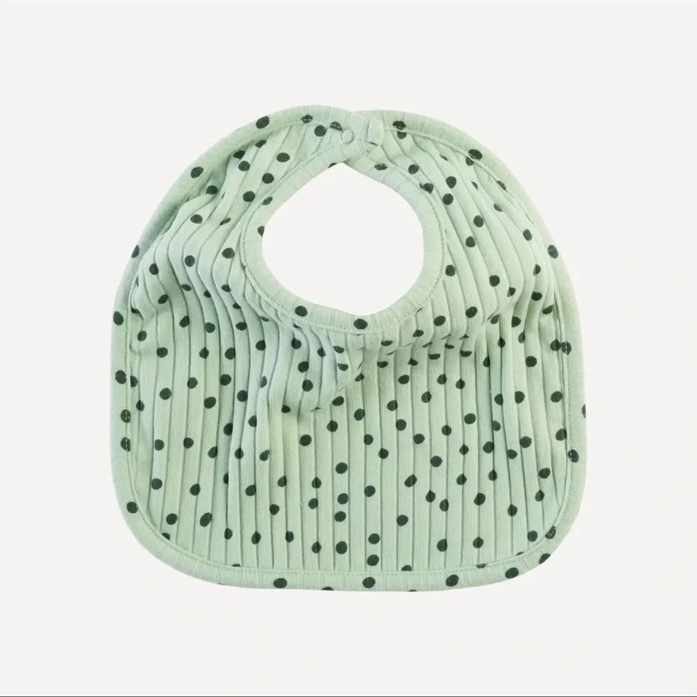 Kate Quinn bib | thyme dot | organic cotton wide rib, Small, NWT